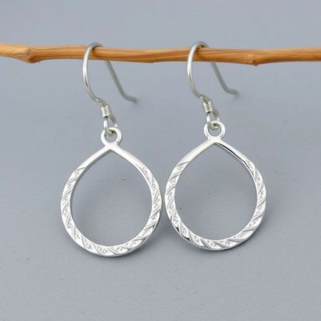 Brass silver plated Drop dangle earring, Handmade brass jewelry, For wholesale